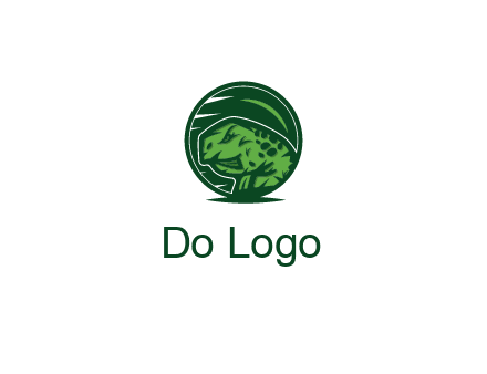 frog in green circle