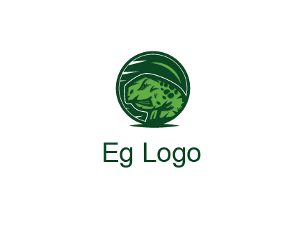 frog in green circle