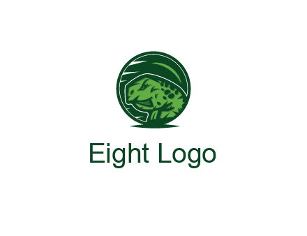 frog in green circle