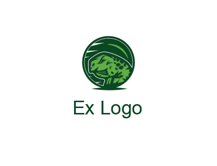 frog in green circle