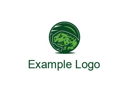 frog in green circle