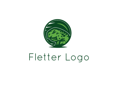 frog in green circle