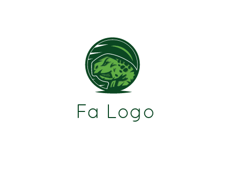 frog in green circle