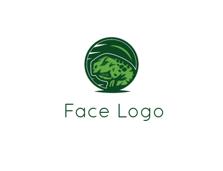 frog in green circle