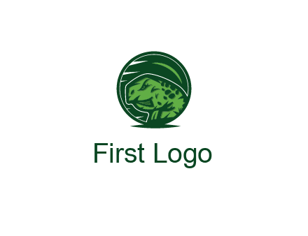 frog in green circle
