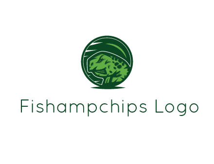 frog in green circle