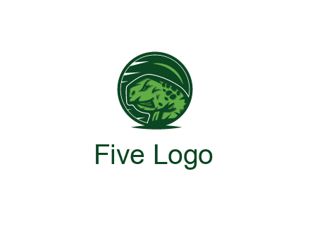 frog in green circle