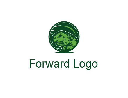 frog in green circle