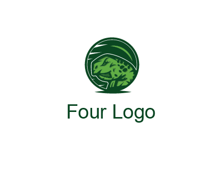 frog in green circle