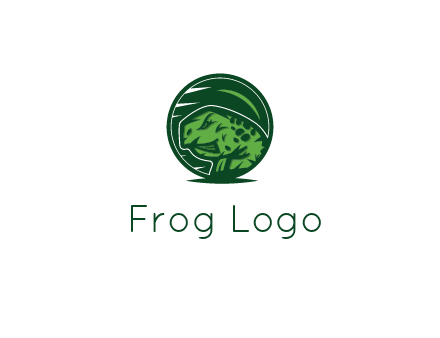 frog in green circle