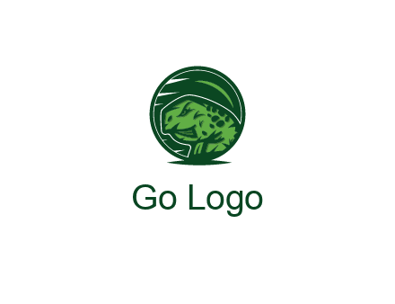 frog in green circle