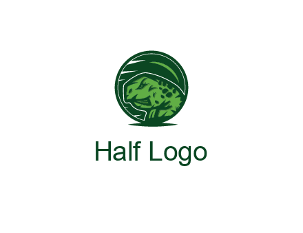 frog in green circle