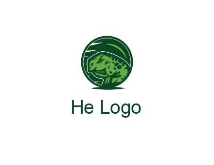 frog in green circle