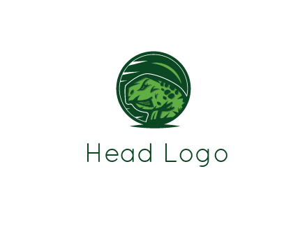 frog in green circle