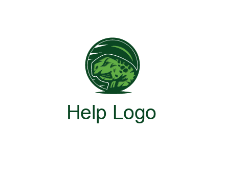 frog in green circle