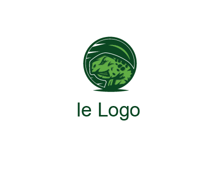 frog in green circle