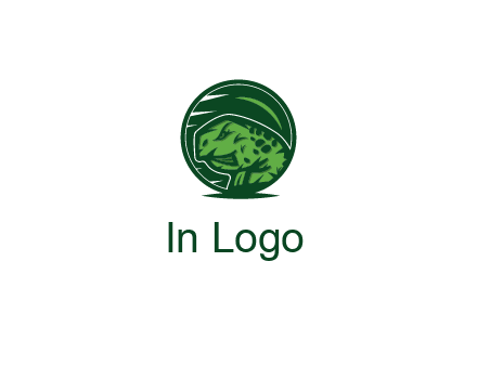 frog in green circle