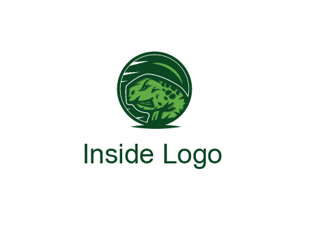 frog in green circle