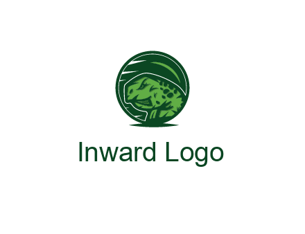 frog in green circle