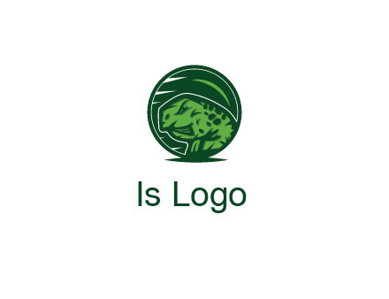 frog in green circle
