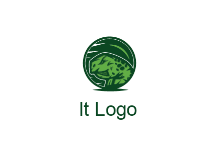 frog in green circle
