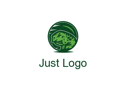frog in green circle