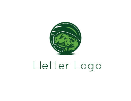 frog in green circle