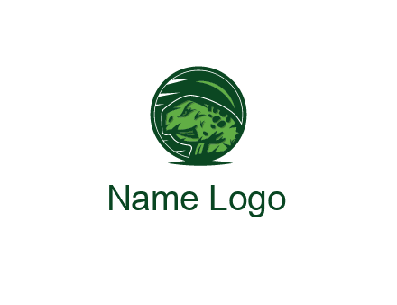 frog in green circle