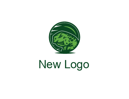 frog in green circle