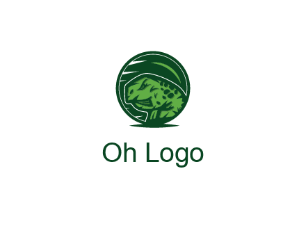 frog in green circle