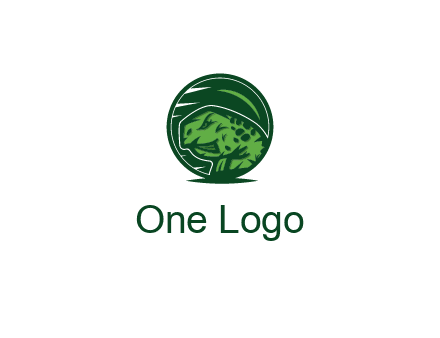frog in green circle