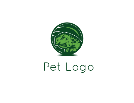 frog in green circle