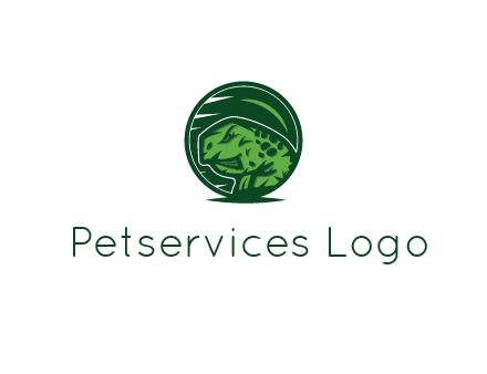 frog in green circle