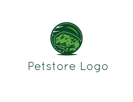 frog in green circle