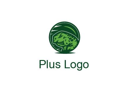 frog in green circle