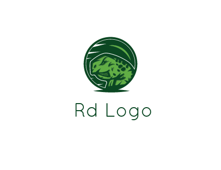 frog in green circle