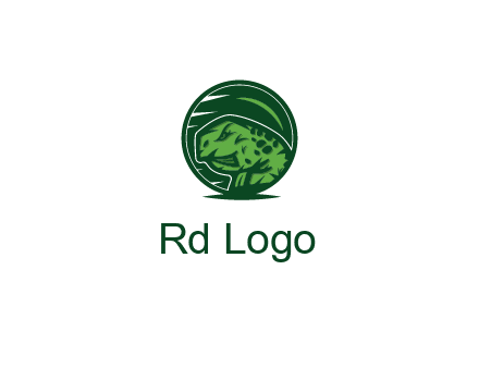 frog in green circle