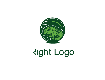 frog in green circle