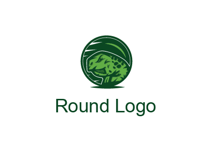 frog in green circle
