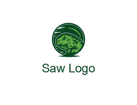frog in green circle