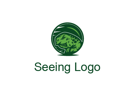 frog in green circle