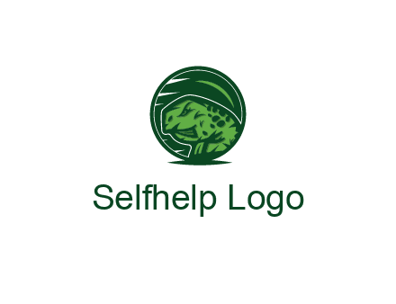 frog in green circle