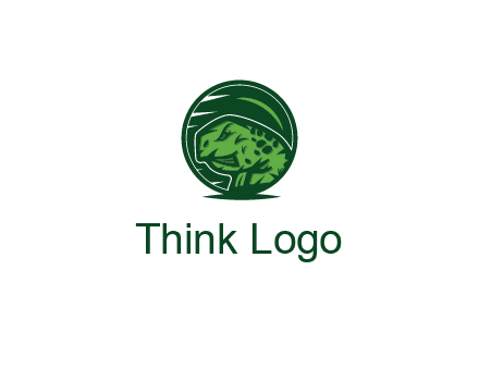 frog in green circle