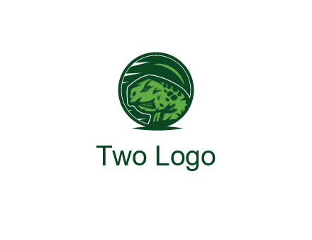 frog in green circle