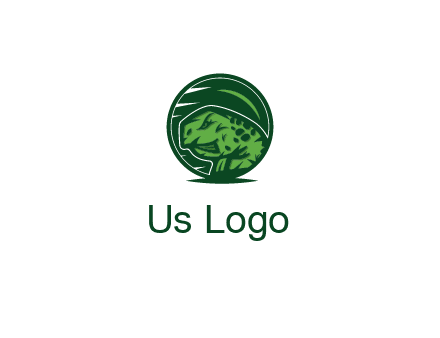 frog in green circle