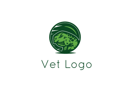 frog in green circle