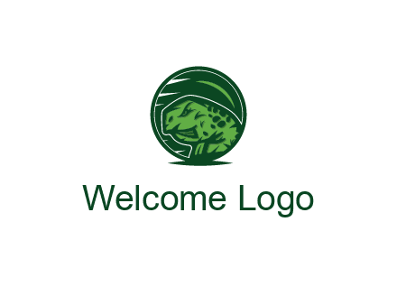 frog in green circle