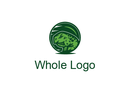frog in green circle
