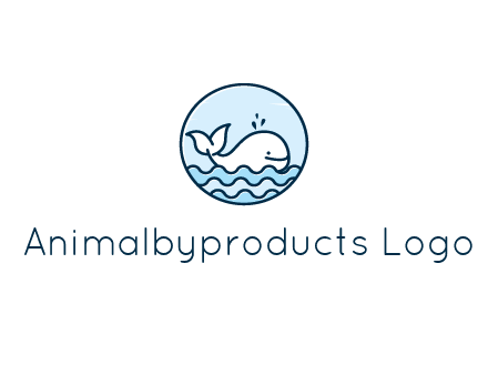 line art cute whale in sea in circle
