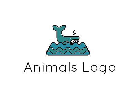 whale in abstract sea